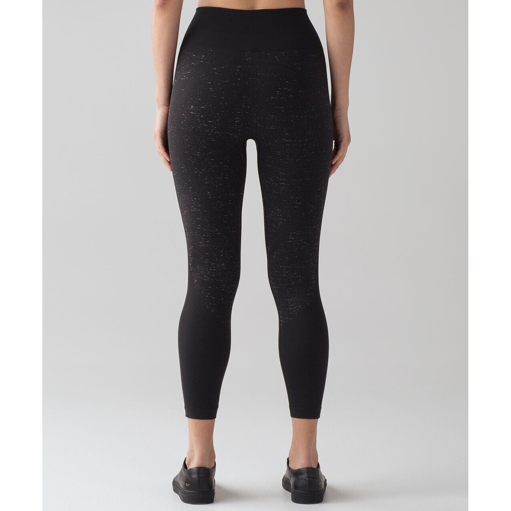 Lululemon Free To Flow 7/8 Tight Black White Speckle Print Size 2 or XS No Size - Picture 5 of 12